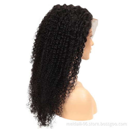 Wholesale Kinky Curly Brazilian Virgin Human Hair Wig 13*4 Lace Front Wig With Baby Hair